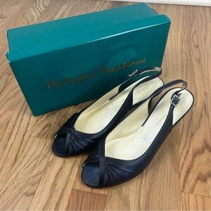 Colorful Creations Slingback Shoes Navy Kitten Heel 7.5B